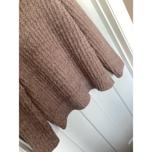 Anthropologie Maeve Women's Knit Cowl-Neck Pullover Chunky Sweater Tan SZ Medium - Picture 4 of 9